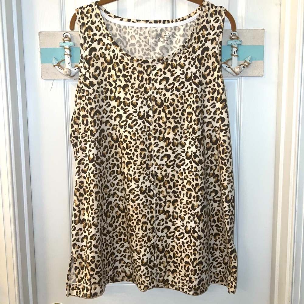 Wonderly Animal Print Tunic Tank Top Sz XL